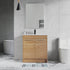 Dowell 30" Unassembled Freestanding Bathroom Vanity Kit with White Ceramic Basin -  One or Two Soft-Close Doors, One Shelf - 012 Series - Oak Natural