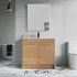 Dowell 36" Unassembled Freestanding Bathroom Vanity Kit with White Ceramic Basin -  One or Two Soft-Close Doors, One Shelf - 012 Series - Oak Natural