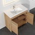 Dowell 36" Unassembled Freestanding Bathroom Vanity Kit with White Ceramic Basin -  One or Two Soft-Close Doors, One Shelf - 012 Series - Oak Natural