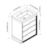 Dowell 24¡°(Single Bathroom Vanity Set- Freestanding Glossy White Vanity with Black Accents,Matte Black Resin Basin,Three Soft-Close Drawers - 024 Series