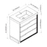 Dowell 30¡°(Single Bathroom Vanity Set- Freestanding Glossy White Vanity with Black Accents,Matte Black Resin Basin,Three Soft-Close Drawers - 024 Series