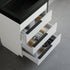 Dowell 24¡°(Single Bathroom Vanity Set- Freestanding Glossy White Vanity with Black Accents,Matte Black Resin Basin,Three Soft-Close Drawers - 024 Series
