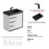 Dowell 30¡°(Single Bathroom Vanity Set- Freestanding Glossy White Vanity with Black Accents,Matte Black Resin Basin,Three Soft-Close Drawers - 024 Series