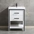 Dowell 24" Freestanding White Bathroom Vanity with Single Basin - One/Two Soft-Close Drawers and One/Two Open Shelves - 028 Series