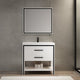 Dowell  36" Freestanding White Bathroom Vanity with Single Basin - One/Two Soft-Close Drawers and One/Two Open Shelves - 028 Series