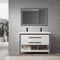 Dowell  48" Freestanding White Bathroom Vanity with Double Basin - One/Two Soft-Close Drawers and One/Two Open Shelves - 028 Series