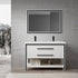 Dowell  48" Freestanding White Bathroom Vanity with Double Basin - One/Two Soft-Close Drawers and One/Two Open Shelves - 028 Series
