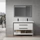 Dowell  48" Freestanding White Bathroom Vanity with Double Basin - One/Two Soft-Close Drawers and One/Two Open Shelves - 028 Series