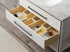 Dowell  48" Freestanding White Bathroom Vanity with Double Basin - One/Two Soft-Close Drawers and One/Two Open Shelves - 028 Series