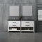 Dowell 72" Freestanding White Bathroom Vanity with Double Basin - One/Two Soft-Close Drawers and One/Two Open Shelves - 028 Series