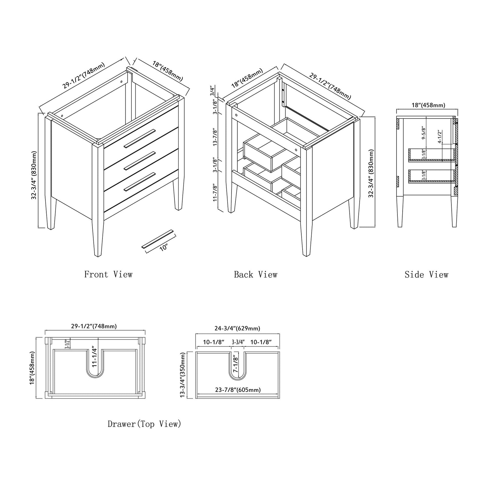 031 Series-30 Inch Bathroom Vanity Set