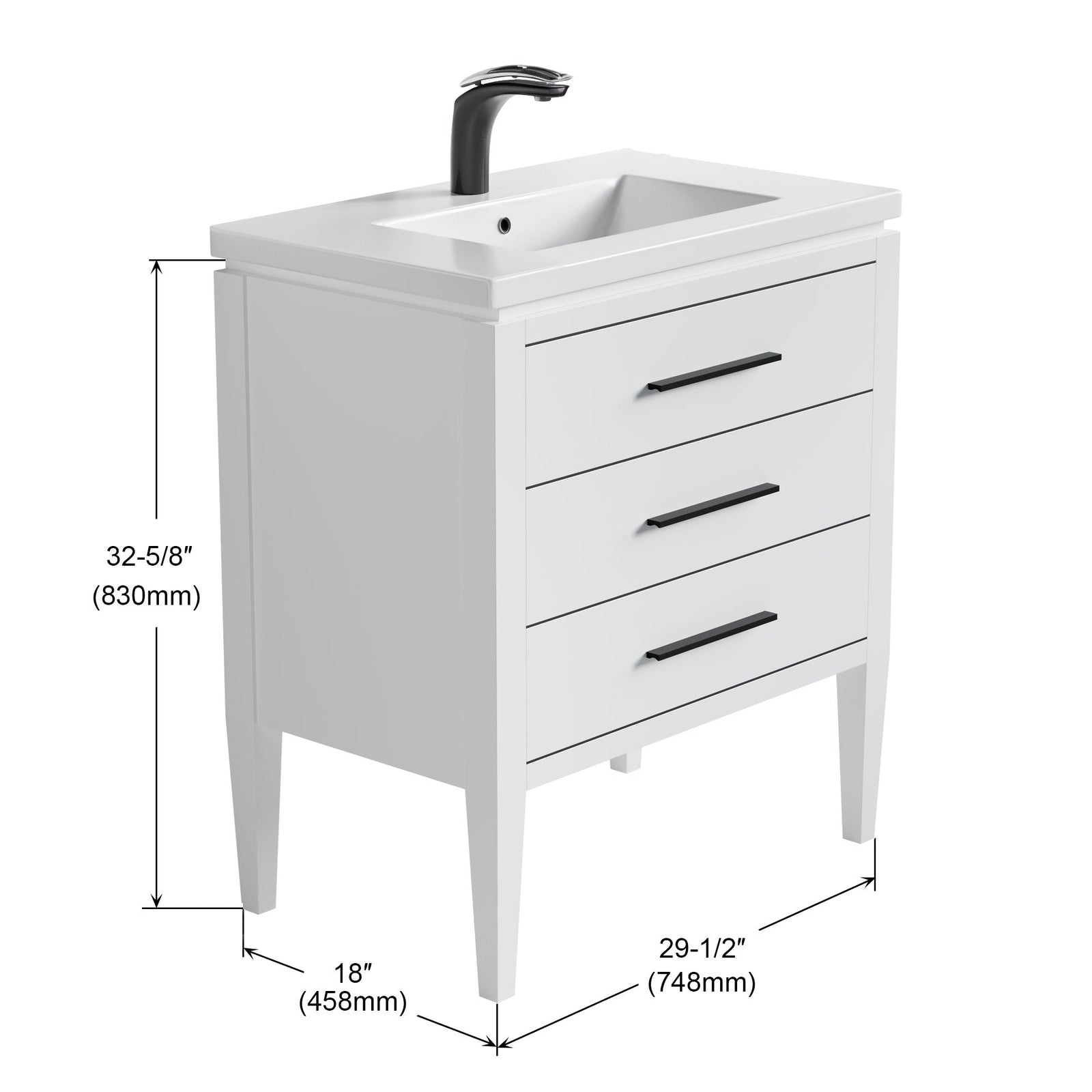 031 Series-30 Inch Bathroom Vanity Set