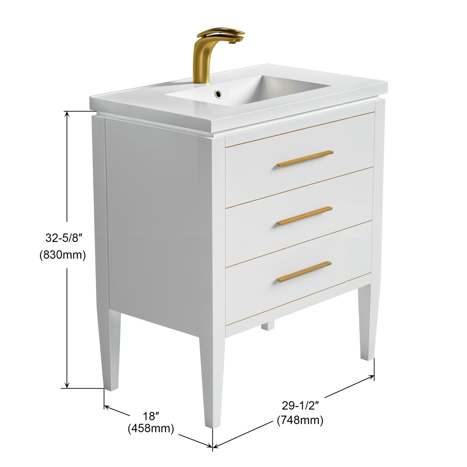 031 Series-30 Inch Bathroom Vanity Set