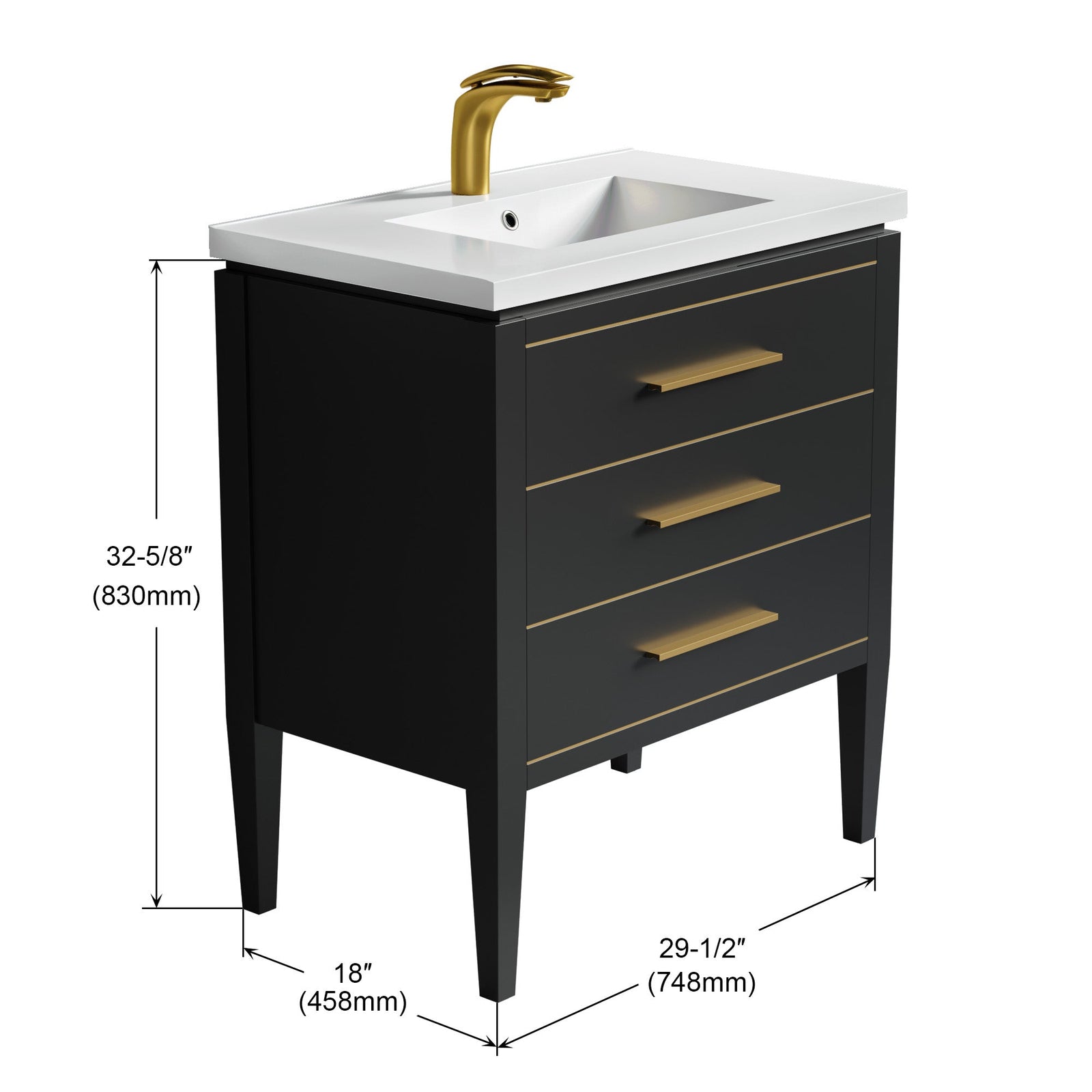 031 Series-30 Inch Bathroom Vanity Set