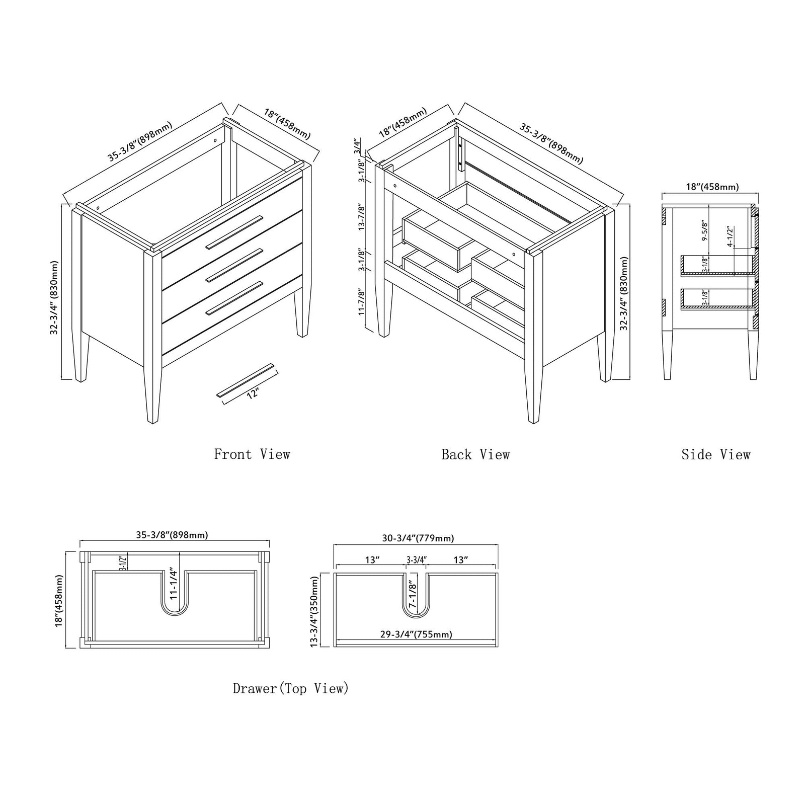 031 Series-36 Inch Bathroom Vanity Set