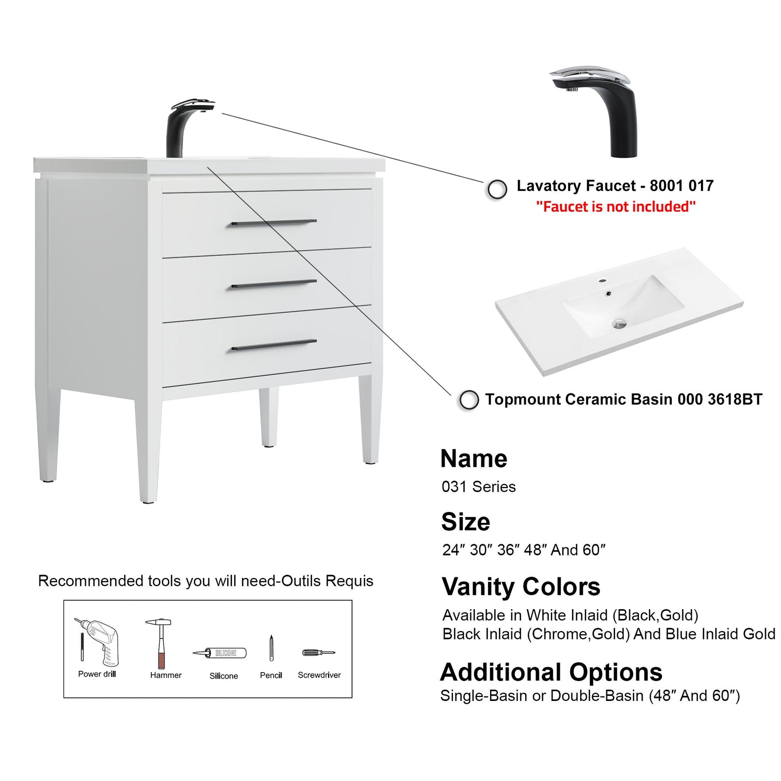 031 Series-36 Inch Bathroom Vanity Set