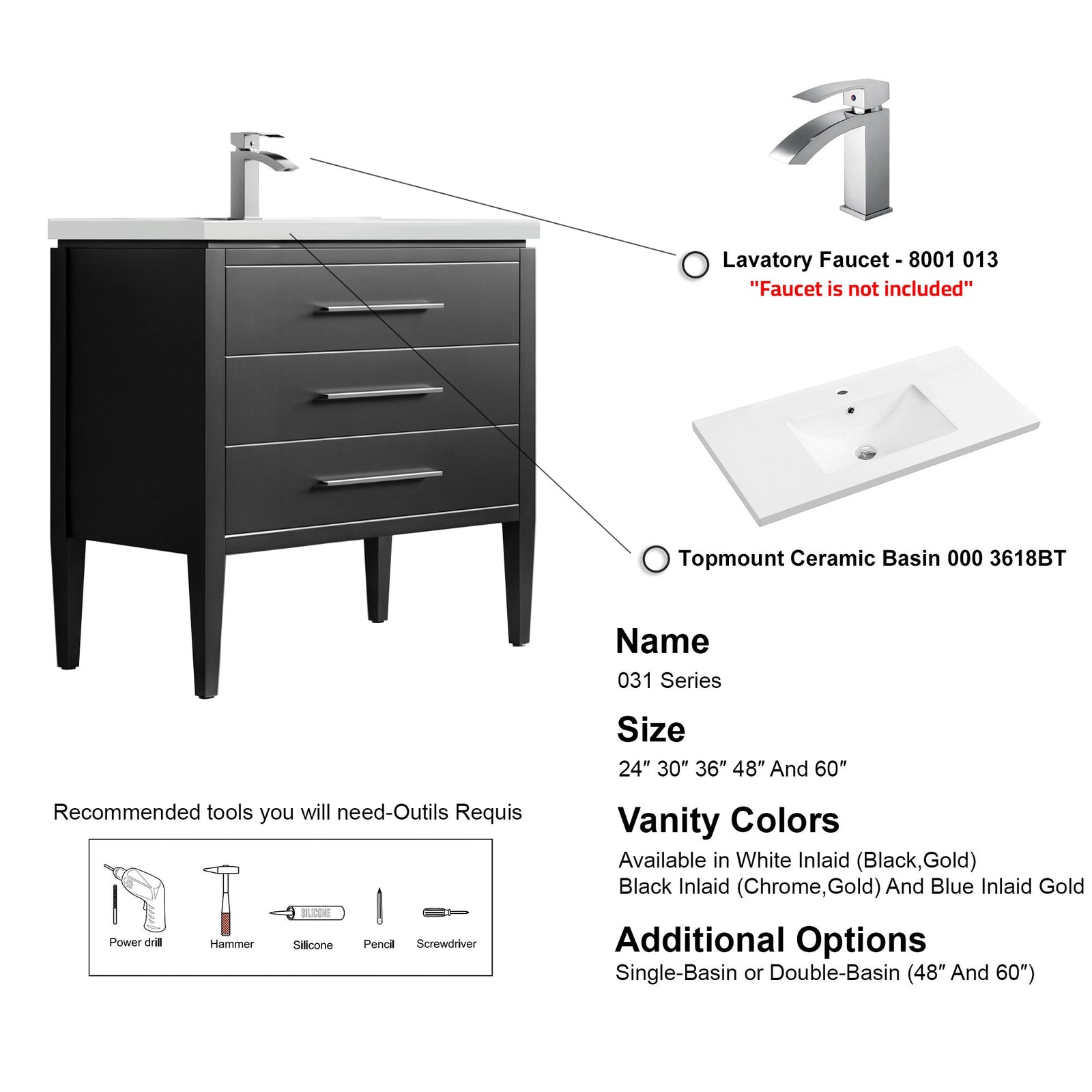 031 Series-36 Inch Bathroom Vanity Set