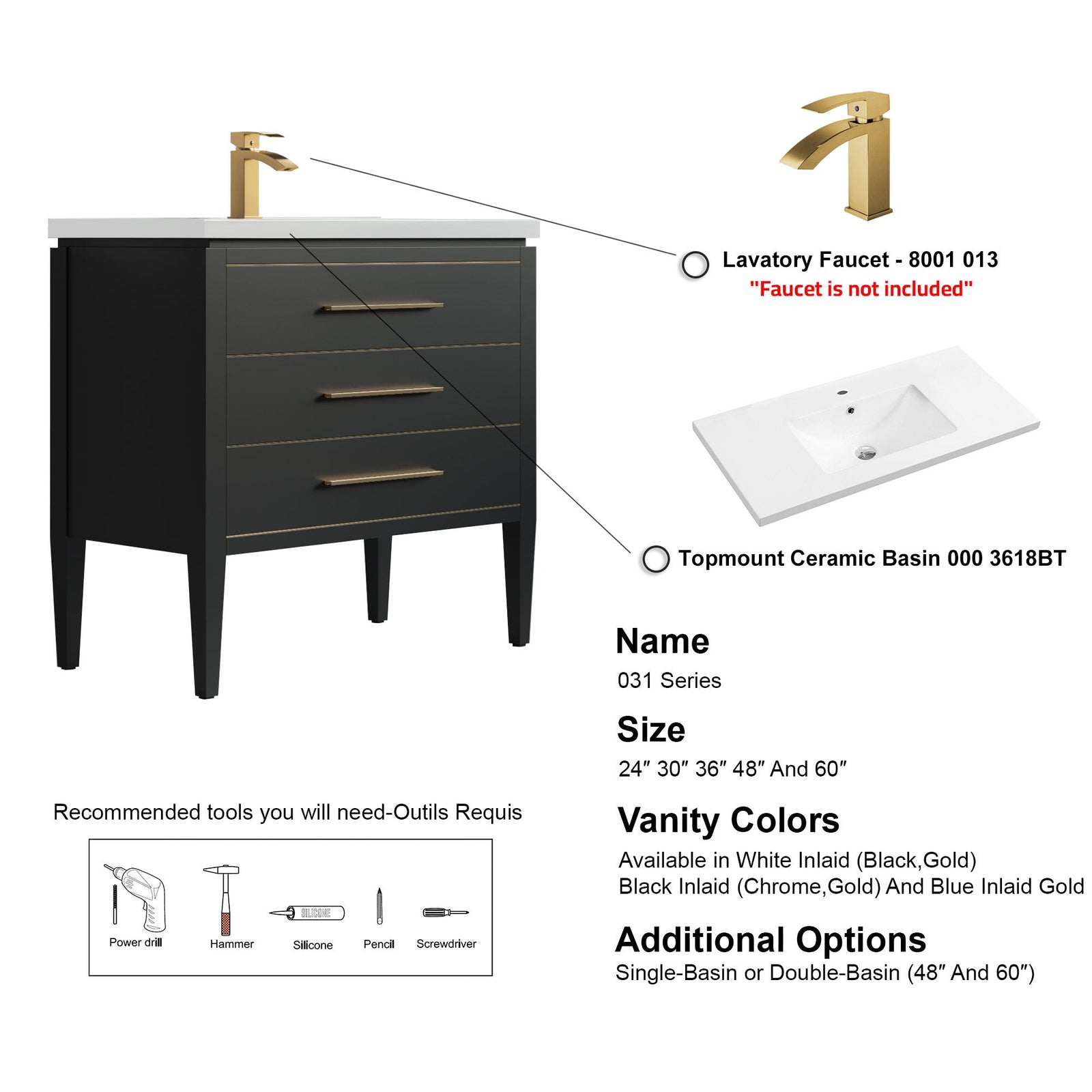 031 Series-36 Inch Bathroom Vanity Set