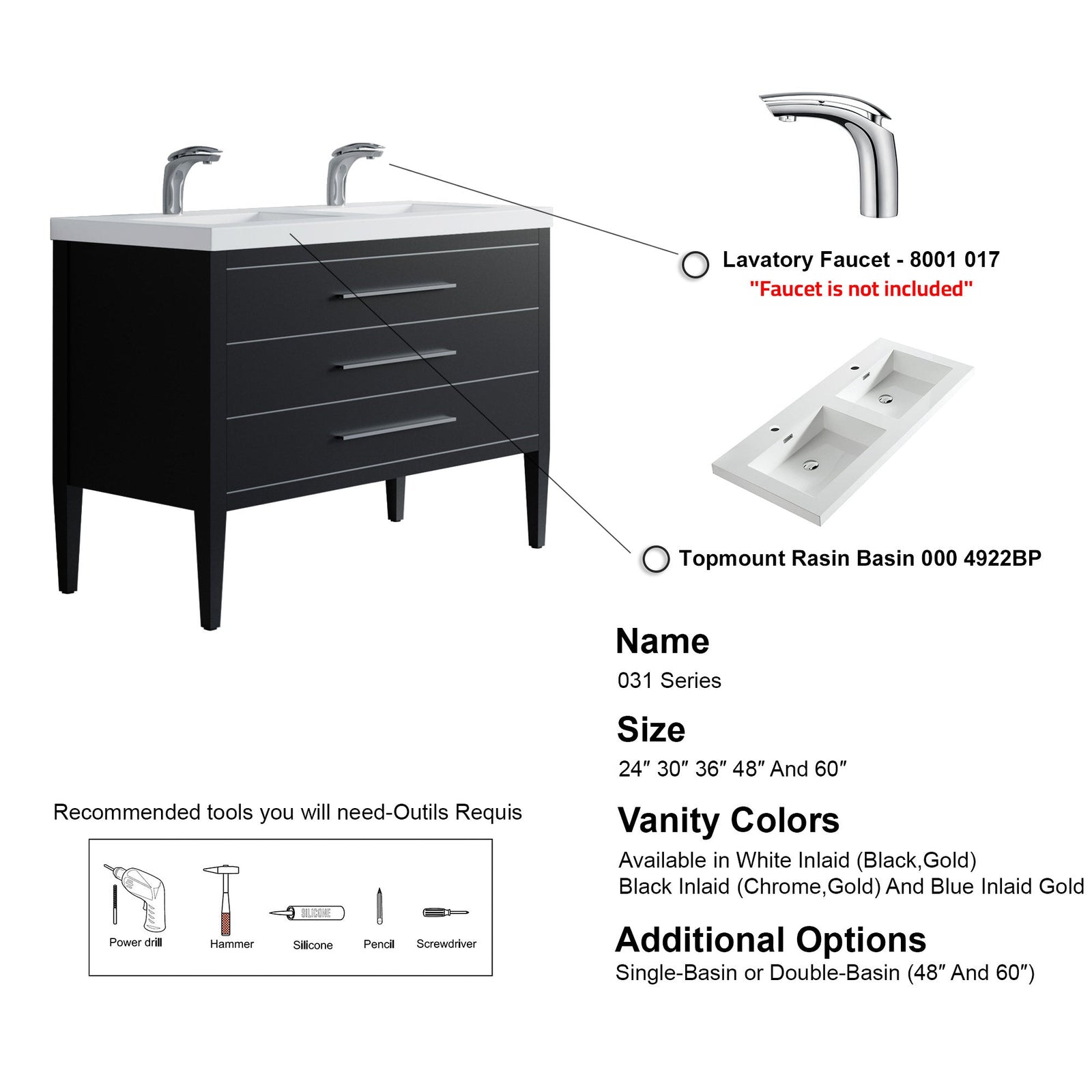 031 Series-48 Inch Bathroom Vanity Set