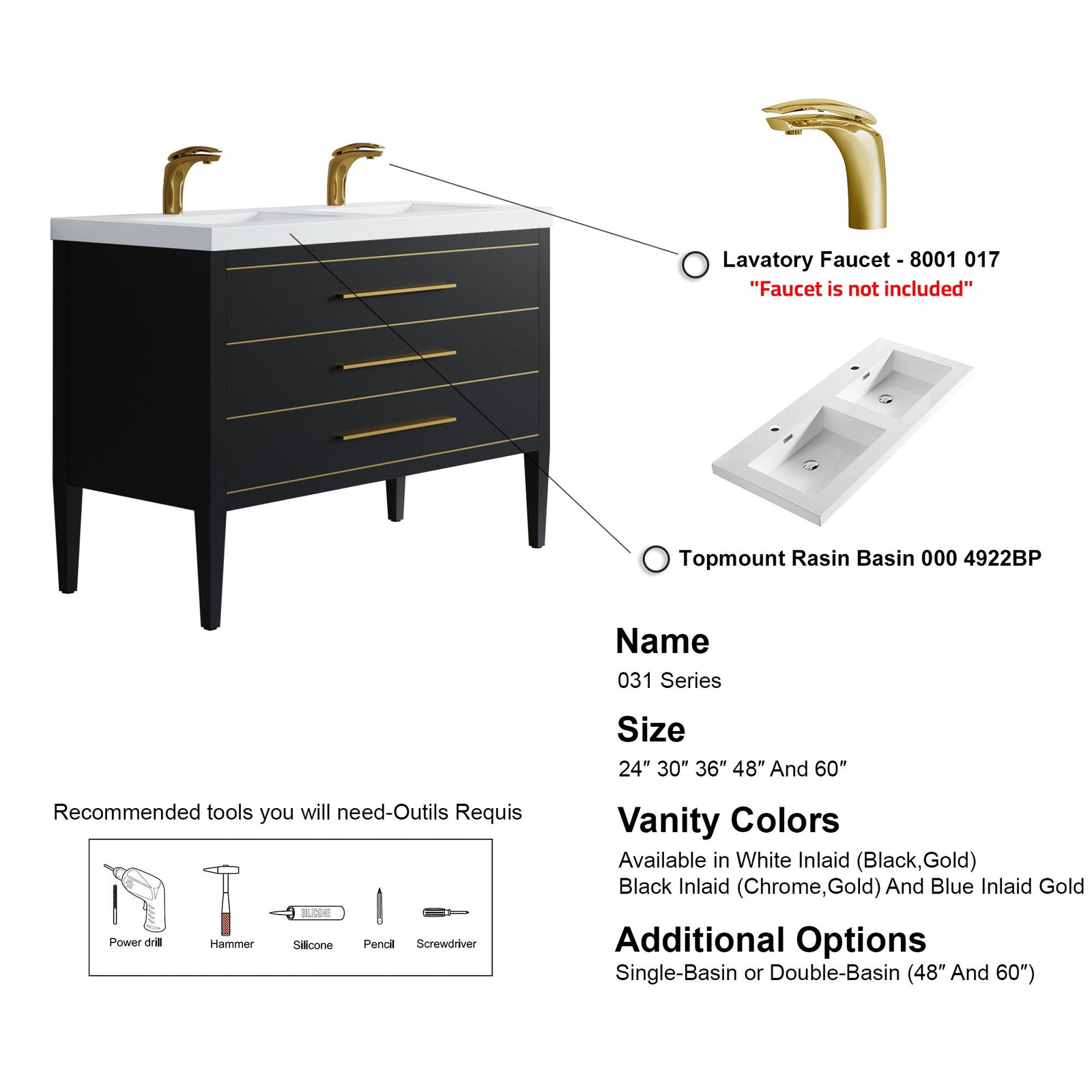031 Series-48 Inch Bathroom Vanity Set