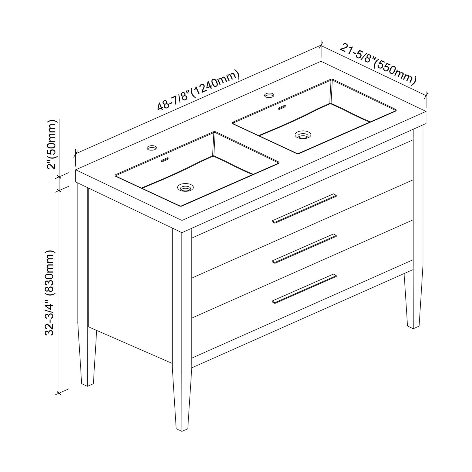 031 Series-48 Inch Bathroom Vanity Set
