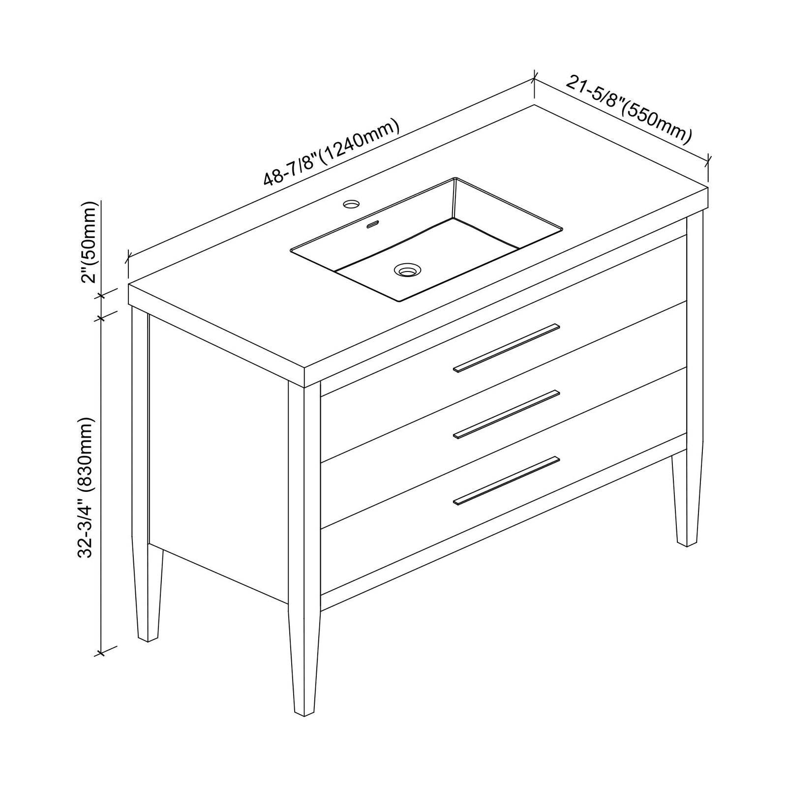 031 Series-48 Inch Bathroom Vanity Set