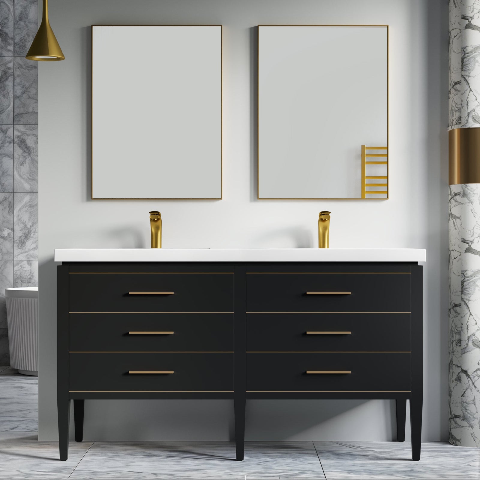 031 Series-60 Inch Bathroom Vanity Set