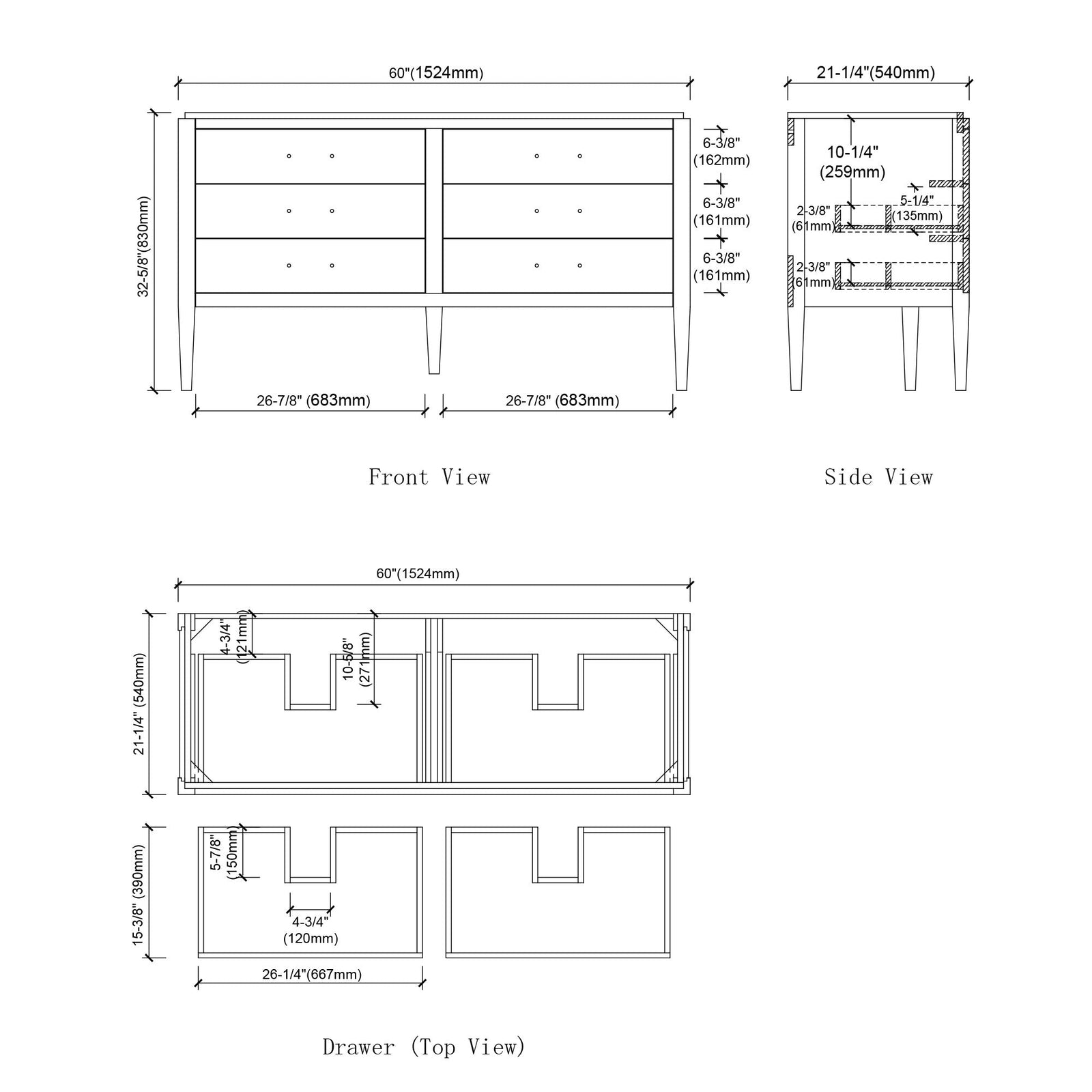031 Series-60 Inch Bathroom Vanity Set