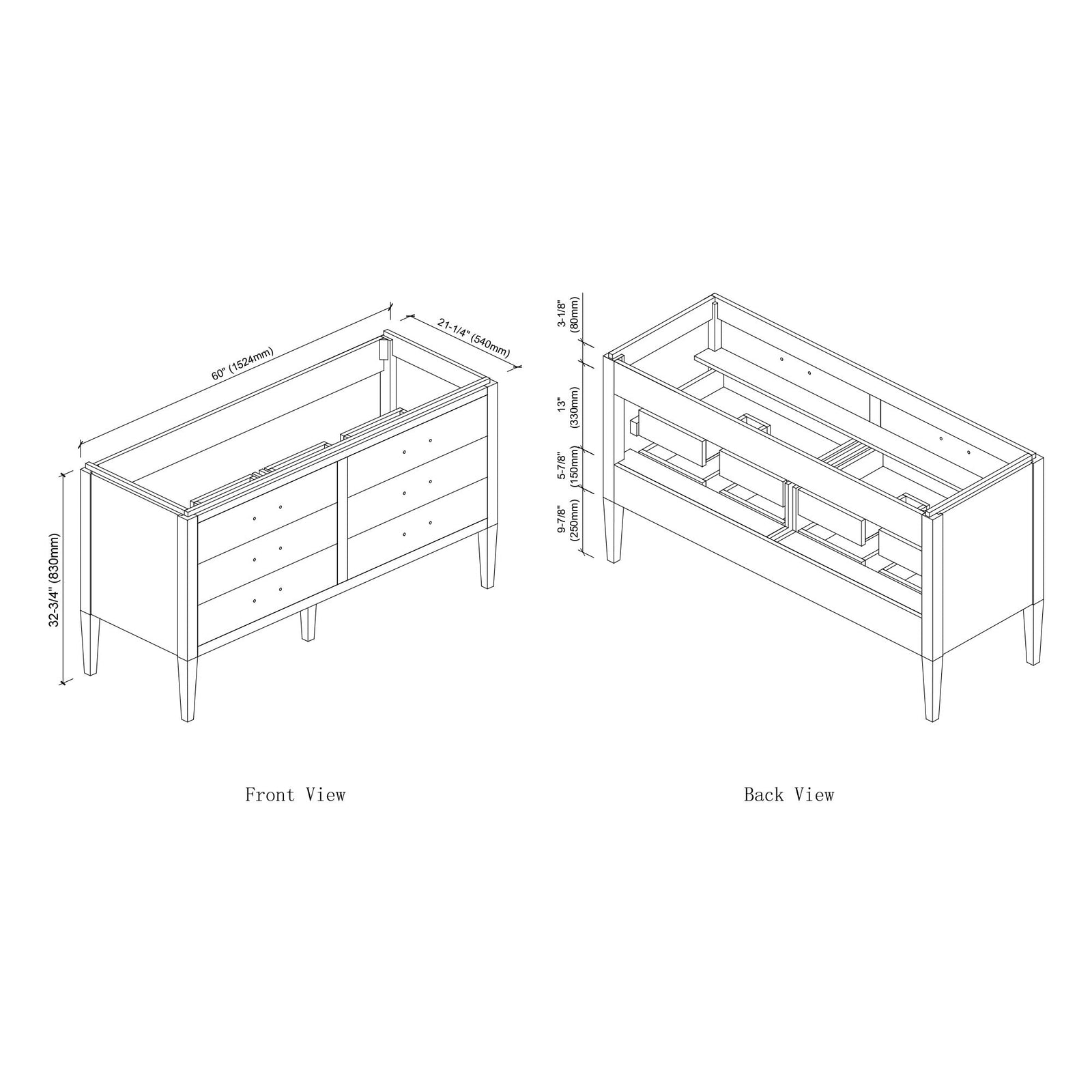 031 Series-60 Inch Bathroom Vanity Set