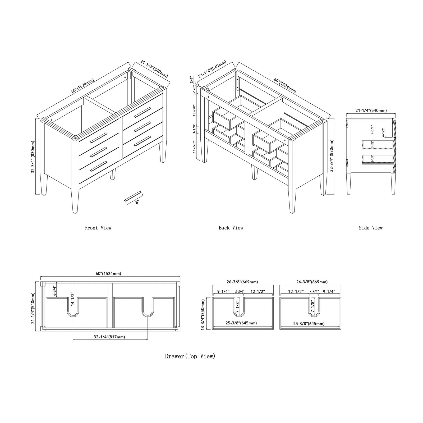 031 Series-60 Inch Bathroom Vanity Set
