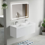 Dowell 48" Wall-Mounted/Floating Fluted Bathroom Vanity with Single/Double Basin ¡°(Three Soft-Close Doors - 032 48 Series