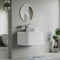 Dowell 36" Wall-Mounted/Floating Fluted Bathroom Vanity Combination Set - One 24" Fluted Base Vanity, Two Fluted Arc Sides, One Sintered Stone Top, One Fluted Vessel Sink - 032 36R Series