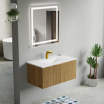 Dowell 36" Wall-Mounted/Floating Fluted Bathroom Vanity with Single Basin ¡°(Two Soft-Close Doors - 032 36 Series