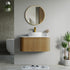 Dowell 36" Wall-Mounted/Floating Fluted Bathroom Vanity Combination Set - One 24" Fluted Base Vanity, Two Fluted Arc Sides, One Sintered Stone Top, One Fluted Vessel Sink - 032 36R Series