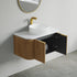 Dowell 36" Wall-Mounted/Floating Fluted Bathroom Vanity Combination Set - One 24" Fluted Base Vanity, Two Fluted Arc Sides, One Sintered Stone Top, One Fluted Vessel Sink - 032 36R Series