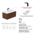 Dowell 36" Wall-Mounted/Floating Fluted Bathroom Vanity with Single Basin ¡°(Two Soft-Close Doors - 032 36 Series