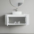 Dowell 42" Wall-Mounted/Floating Fluted Bathroom Vanity Combination Set - One 30" Fluted Base Vanity, Two Fluted Arc Sides, One Sintered Stone Top, One Fluted Vessel Sink - 032 42R Series
