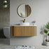 Dowell 42" Wall-Mounted/Floating Fluted Bathroom Vanity Combination Set - One 30" Fluted Base Vanity, Two Fluted Arc Sides, One Sintered Stone Top, One Fluted Vessel Sink - 032 42R Series