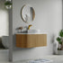 Dowell 42" Wall-Mounted/Floating Fluted Bathroom Vanity Combination Set - One 30" Fluted Base Vanity, Two Fluted Arc Sides, One Sintered Stone Top, One Fluted Vessel Sink - 032 42R Series