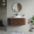 Dowell 42" Wall-Mounted/Floating Fluted Bathroom Vanity Combination Set - One 30" Fluted Base Vanity, Two Fluted Arc Sides, One Sintered Stone Top, One Fluted Vessel Sink - 032 42R Series