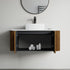 Dowell 42" Wall-Mounted/Floating Fluted Bathroom Vanity Combination Set - One 30" Fluted Base Vanity, Two Fluted Arc Sides, One Sintered Stone Top, One Fluted Vessel Sink - 032 42R Series