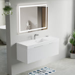 Dowell 48" Wall-Mounted/Floating Fluted Bathroom Vanity with Single/Double Basin ¡°(Three Soft-Close Doors - 032 48 Series