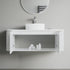 Dowell 48" Wall-Mounted/Floating Fluted Bathroom Vanity Combination Set - One 36" Fluted Base Vanity, Two Fluted Arc Sides, One Sintered Stone Top, With/Without One Fluted Vessel Sink - 032 48R Series