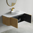 Dowell 48" Wall-Mounted/Floating Fluted Bathroom Vanity Combination Set - One 36" Fluted Base Vanity, Two Fluted Arc Sides, One Sintered Stone Top, With/Without One Fluted Vessel Sink - 032 48R Series
