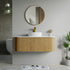Dowell 48" Wall-Mounted/Floating Fluted Bathroom Vanity Combination Set - One 36" Fluted Base Vanity, Two Fluted Arc Sides, One Sintered Stone Top, With/Without One Fluted Vessel Sink - 032 48R Series