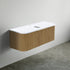 Dowell 48" Wall-Mounted/Floating Fluted Bathroom Vanity Combination Set - One 36" Fluted Base Vanity, Two Fluted Arc Sides, One Sintered Stone Top, With/Without One Fluted Vessel Sink - 032 48R Series
