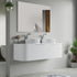 Dowell 60" Wall-Mounted/Floating Fluted Bathroom Vanity Combination Set - One 48" Fluted Base Vanity, Two Fluted Arc Sides, One Sintered Stone Top, One/Two One Fluted Vessel Sinks - 032 60R Series
