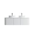 Dowell 60" Wall-Mounted/Floating Fluted Bathroom Vanity Combination Set - One 48" Fluted Base Vanity, Two Fluted Arc Sides, One Sintered Stone Top, One/Two One Fluted Vessel Sinks - 032 60R Series