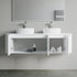 Dowell 60" Wall-Mounted/Floating Fluted Bathroom Vanity Combination Set - One 48" Fluted Base Vanity, Two Fluted Arc Sides, One Sintered Stone Top, One/Two One Fluted Vessel Sinks - 032 60R Series