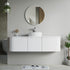Dowell 60" Wall-Mounted/Floating Fluted Bathroom Vanity Combination Set - One 48" Fluted Base Vanity, Two Fluted Arc Sides, One Sintered Stone Top, One/Two One Fluted Vessel Sinks - 032 60R Series